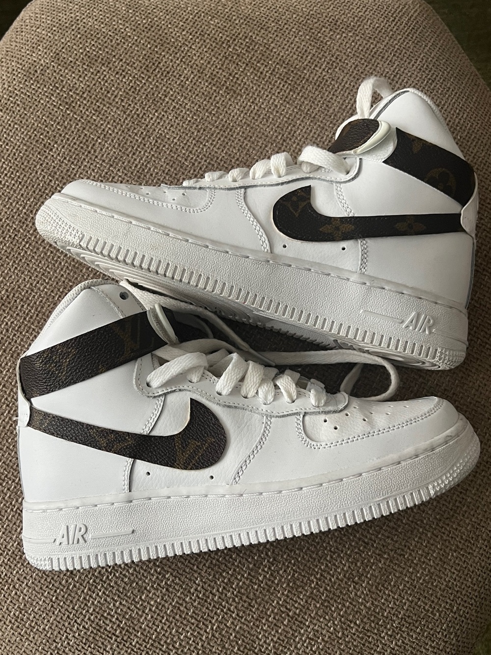 Nike High-Tops with LV Monogram Swoosh